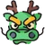 A cute iconized green dragon, the logo of the chinese/german language exchange